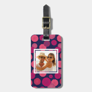 Custom Photo Round flowers pattern Luggage Tag