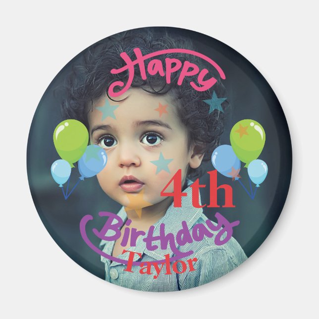 Custom Photo Round Magnet (Front)