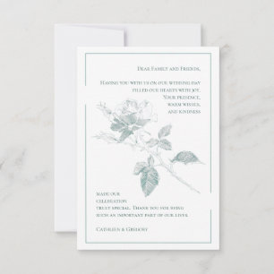 Custom Photo Sage Green Floral Wedding Calligraphy Thank You Card