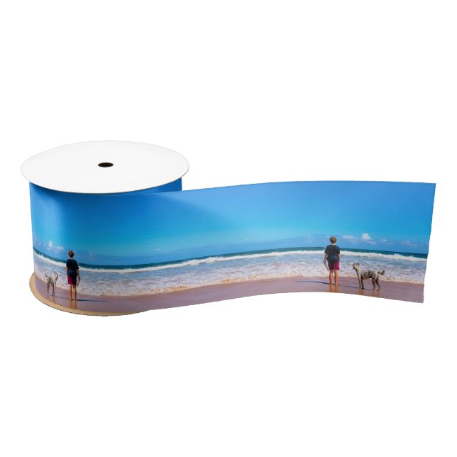 Custom Photo Satin Ribbon Your Ptes Photos Gift (Spool)