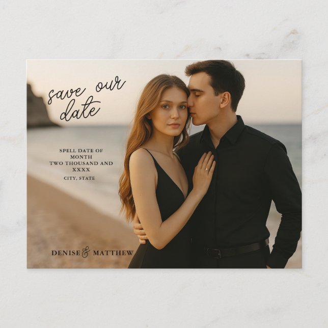 Custom Photo Save the Date Postcard (Front)