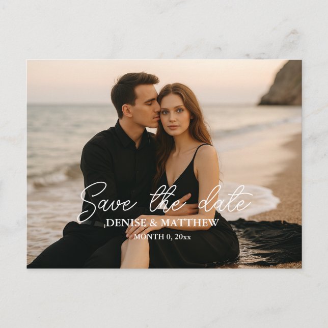 Custom Photo Save the Date Postcard (Front)