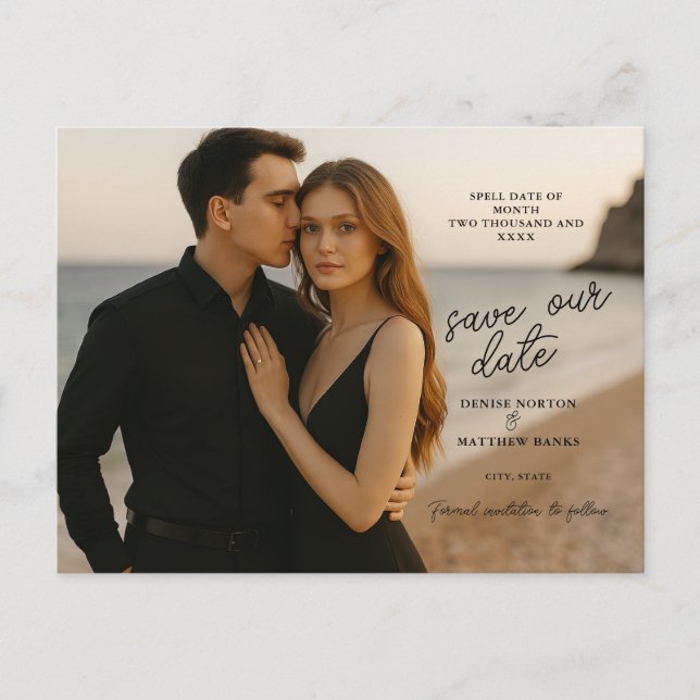 Custom Photo Save the Date Postcard (Front)