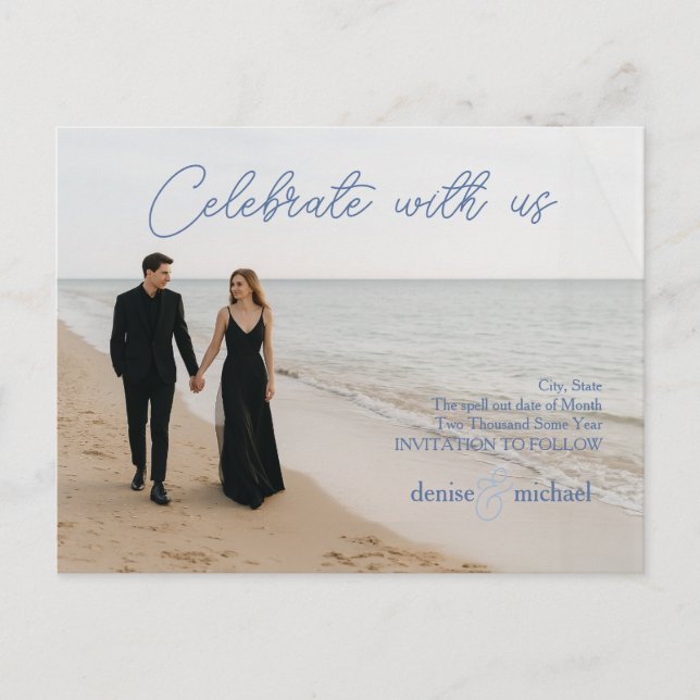 Custom Photo Save the Date Postcard (Front)