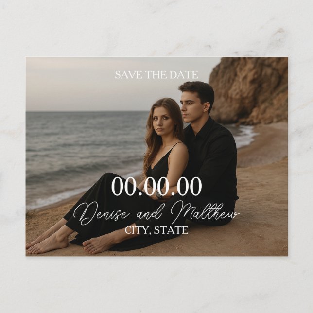 Custom Photo Save the Date Postcard (Front)