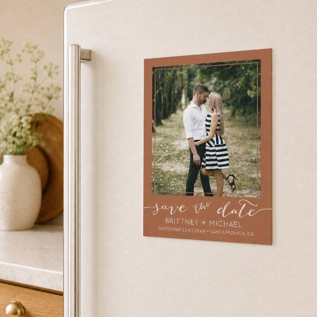 Custom Photo Save the Date Terracotta (Announce your wedding with this custom photo save the date design. )