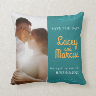 Custom Photo Save The Date Wedding Cushion