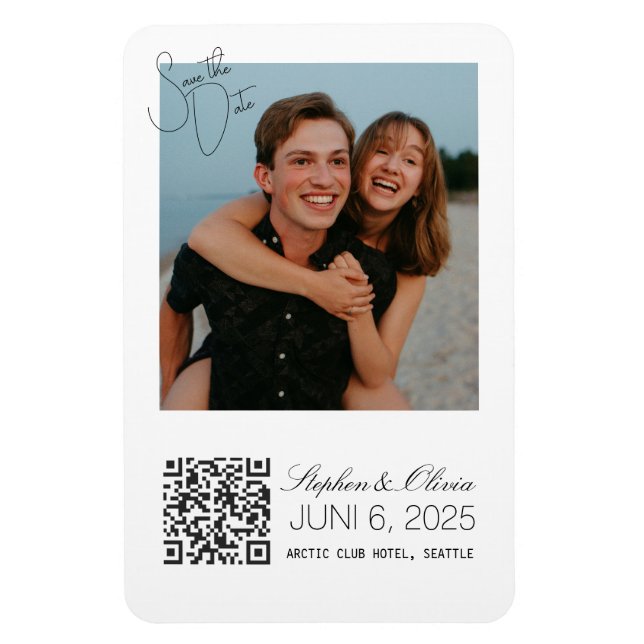 Custom Photo Save the Date Wedding magnet (Vertical)
