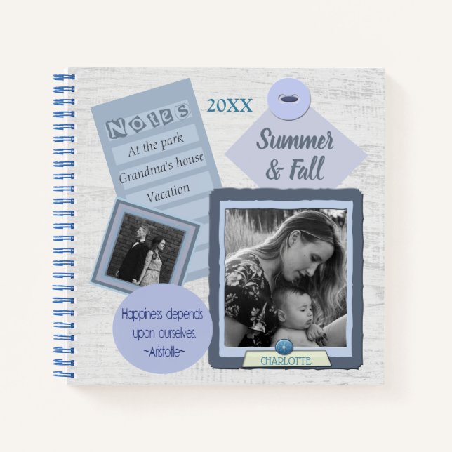 Custom Photo Scrapbook Journal Spiral Notebook (Front)
