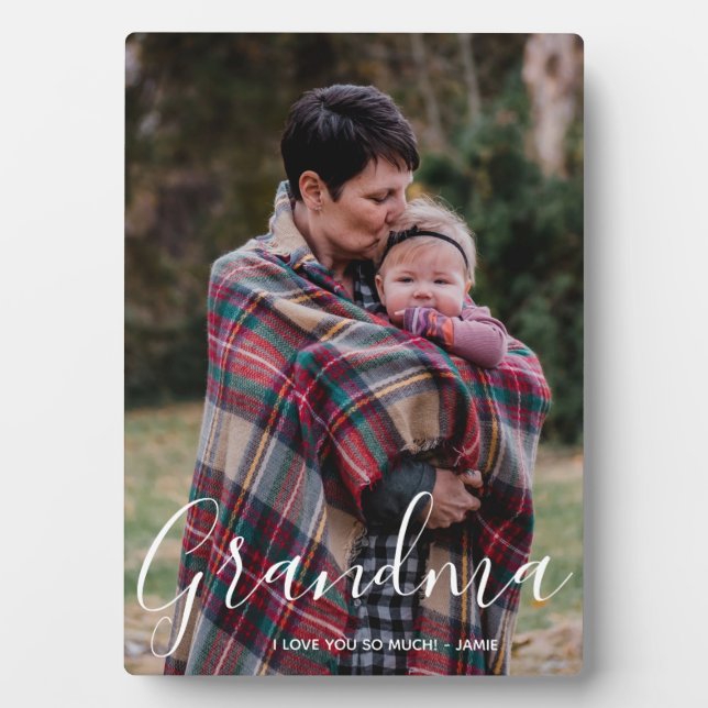 Custom Photo Script Grandma Plaque (Front)