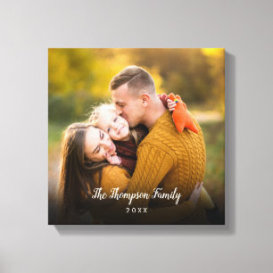 Custom Photo Script Name Canvas Print