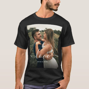 Custom Photo Script Text T-Shirt