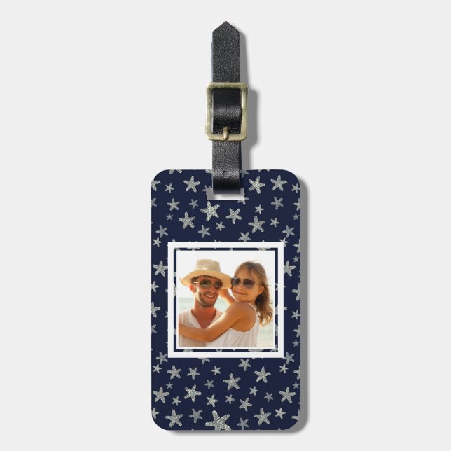 Custom Photo Sea Of Starfish Pattern Luggage Tag (Front Vertical)