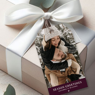 Custom Photo Season Greeting Christmas Gift Tags