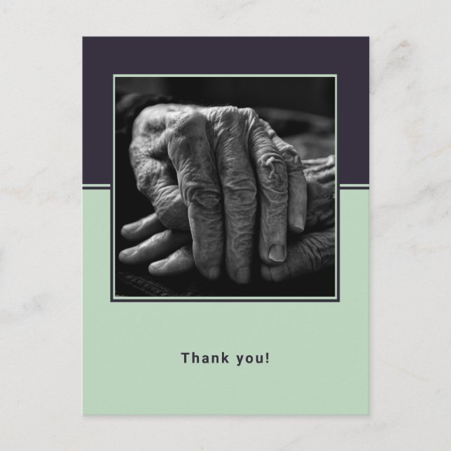 Custom Photo Senior Home Caregiver Thank You Postcard (Front)