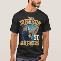 Custom Photo Senior Sports Blue Yellow Bootleg