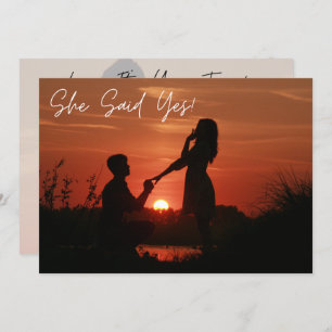 Custom Photo She Said Yes Elegant Typography Invitation