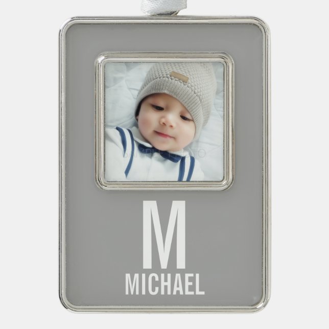 Custom Photo Silver Plated Framed Ornament (Front)