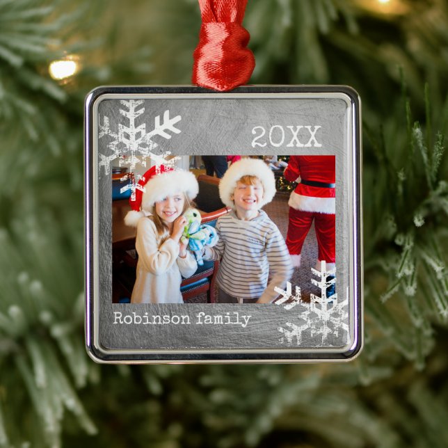 Custom Photo Silver Snowflakes Metal Tree Decoration (Tree)