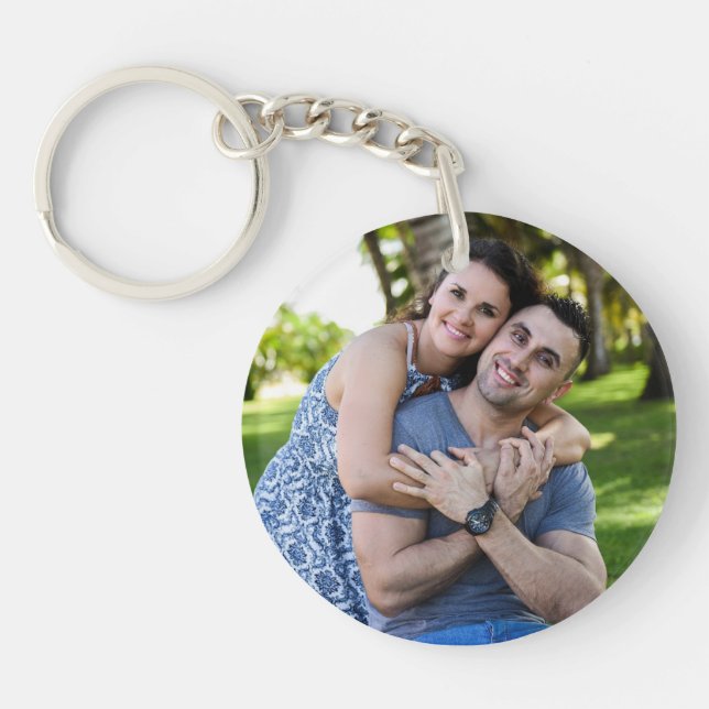 Custom photo simple love key ring (Front)