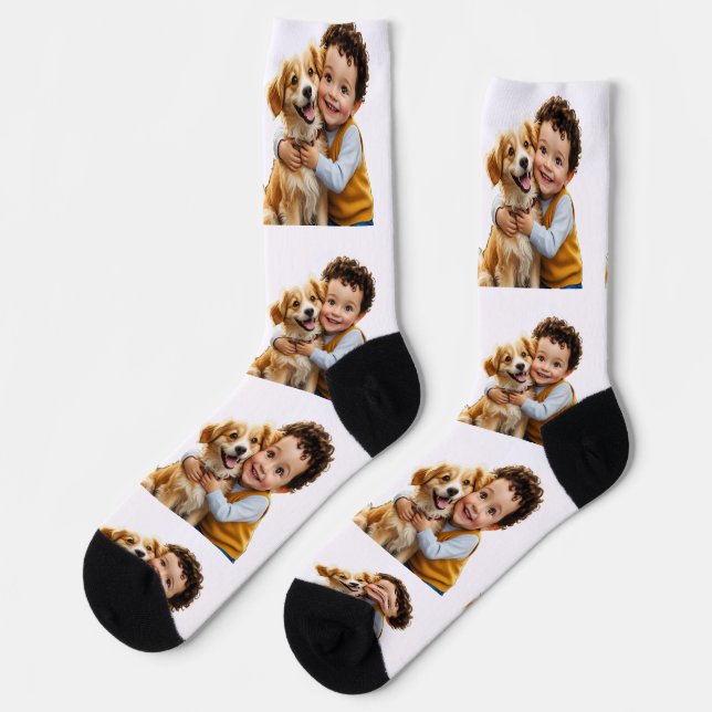 Custom Photo Simple Personalized Golfer Driver Socks (Left)