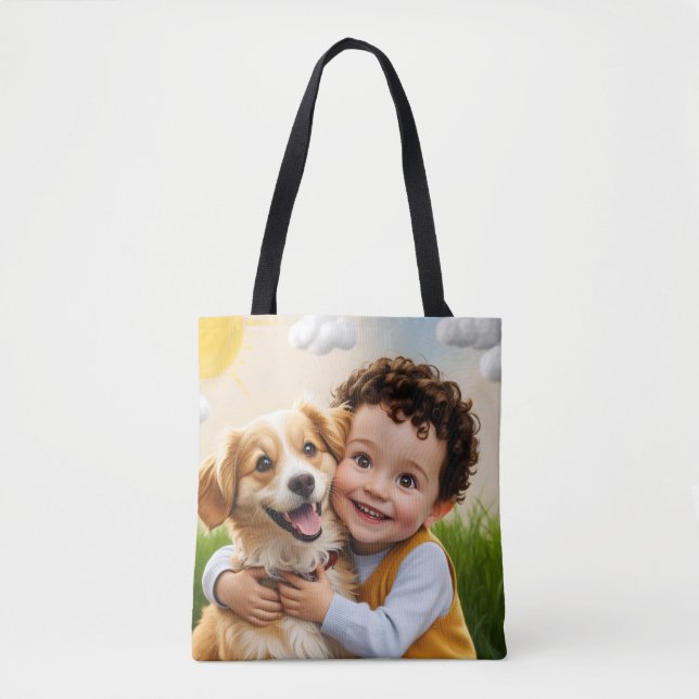 Custom Photo Simple Personalized Golfer Driver Tote Bag (Front)