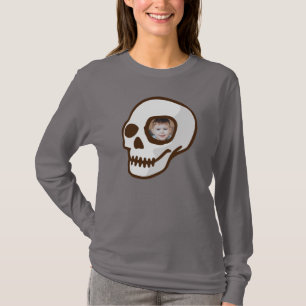 Custom photo Skull day of the dead scary Halloween T-Shirt