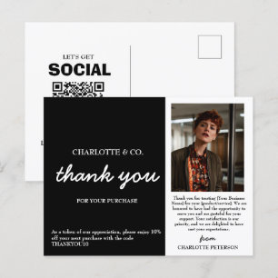 Custom Photo Small Business Thank You Postcard