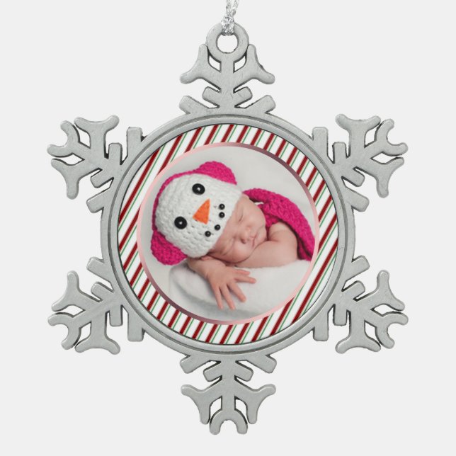 Custom Photo Snowflake Ornament (Front)