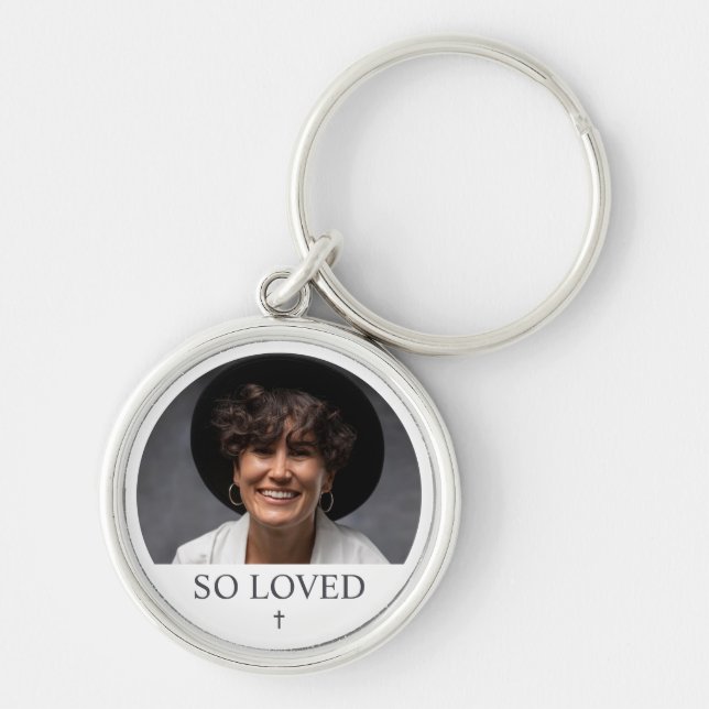 Custom Photo So Loved Person Memorial Gift Key Ring (Front)