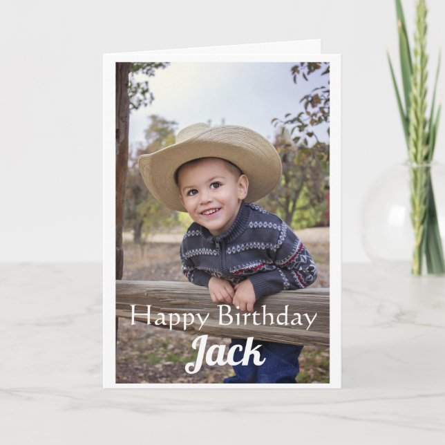 Custom Photo. Son. Birthday. Card (Front)