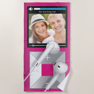 Custom Photo & Song Name MP3 Player Beach Towel