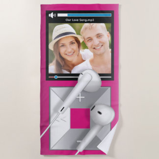 Custom Photo & Song Name MP3 Player Beach Towel