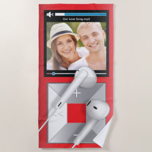 Custom Photo & Song Name MP3 Player Beach Towel