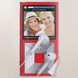 Custom Photo & Song Name MP3 Player Beach Towel