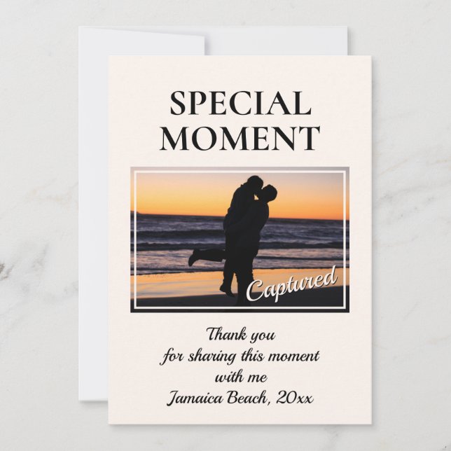 Custom Photo SPECIAL MOMENT Thank You Card (Front)