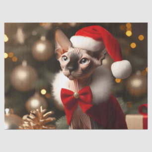 Custom Photo Sphynx Cat Christmas Gift Wrapping Tissue Paper