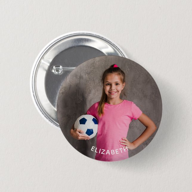 Custom Photo Sports  Button (Front & Back)