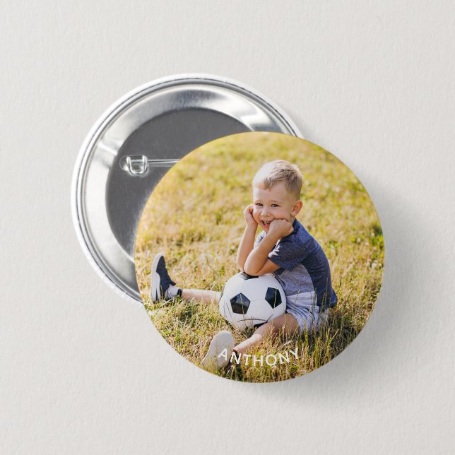 Custom Photo Sports  Button (Front & Back)