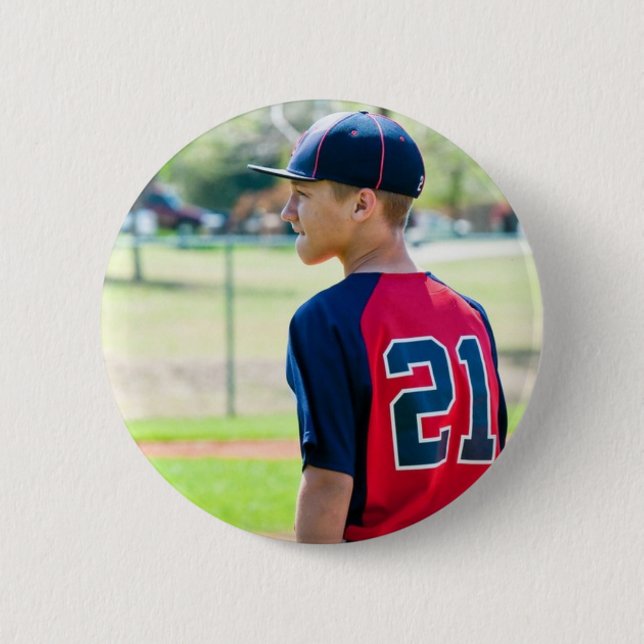 Custom Photo Sports Button/Pin 6 Cm Round Badge (Front)