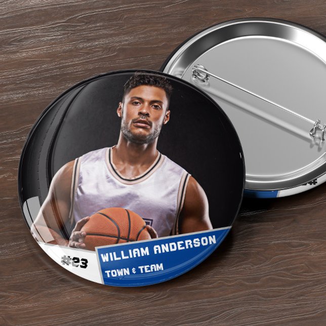 Custom photo sports button / pin basketball player (Creator Uploaded)