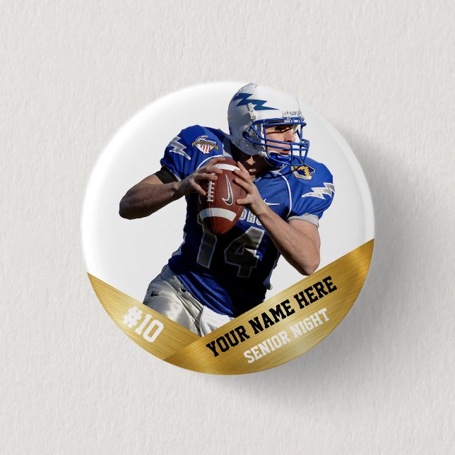 Custom photo sports button / pin football (Front)
