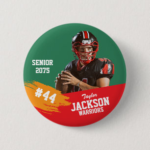 Custom photo sports button / pin football