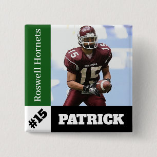 Custom photo sports button / pin football