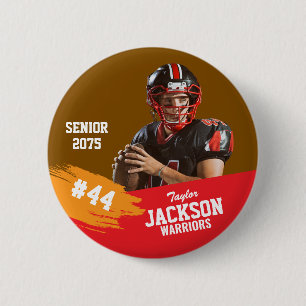Custom photo sports button / pin football