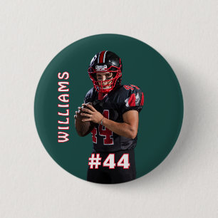 Custom photo sports button / pin football