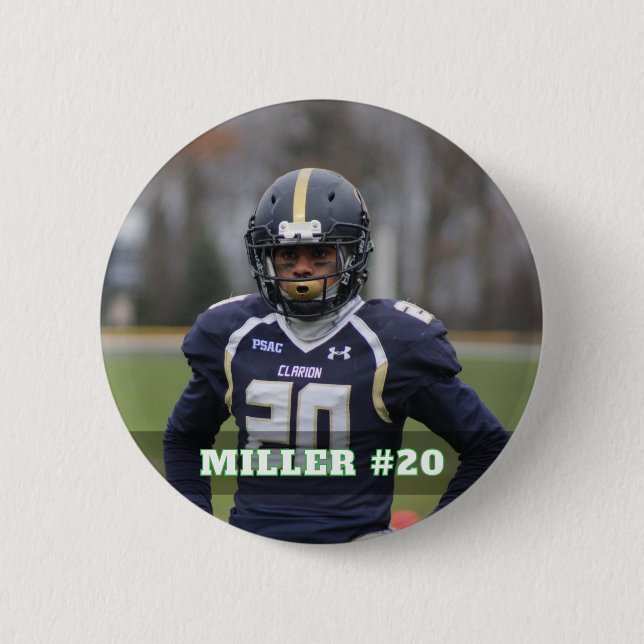 Custom photo sports button / pin football (Front)