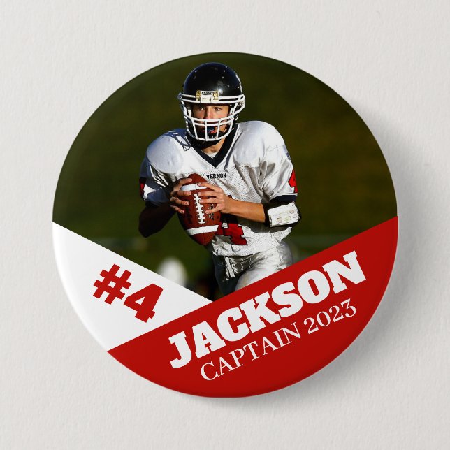 Custom photo sports button / pin football (Front)