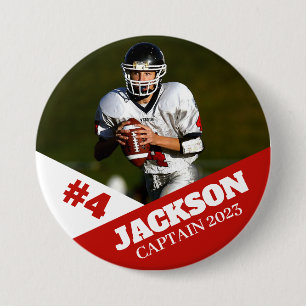 Custom photo sports button / pin football