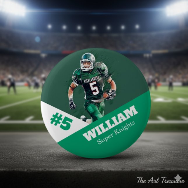 Custom photo sports button / pin football (Creator Uploaded)